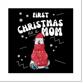 first christmas as a mom, cute baby announcement design Posters and Art